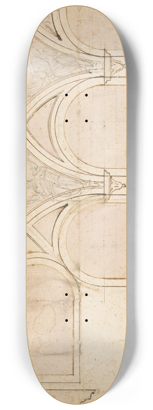 Giorgio Vasari - Design for the Ceiling Decoration in Vasaris House in Arezzo 8.25 inch art skate deck