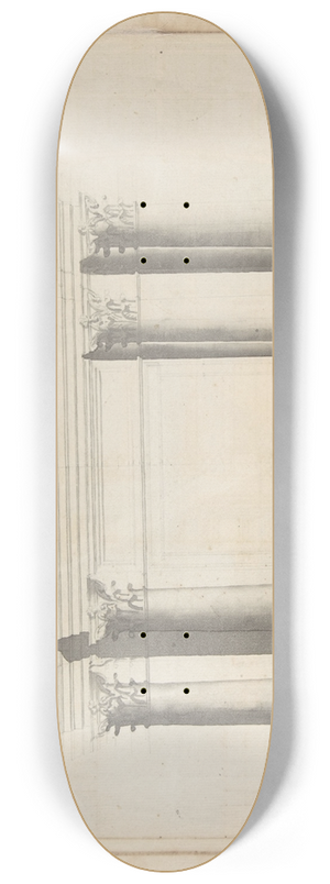 Giovanni Battista Galliani - Elevation Design for a Monumental Entrance with Columns and Rounded Pediment 8.25 inch art skate deck