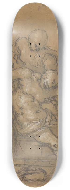 Giovanni Battista Naldini - The Dead Christ Supported by Three Figures 8.25 inch art skate deck