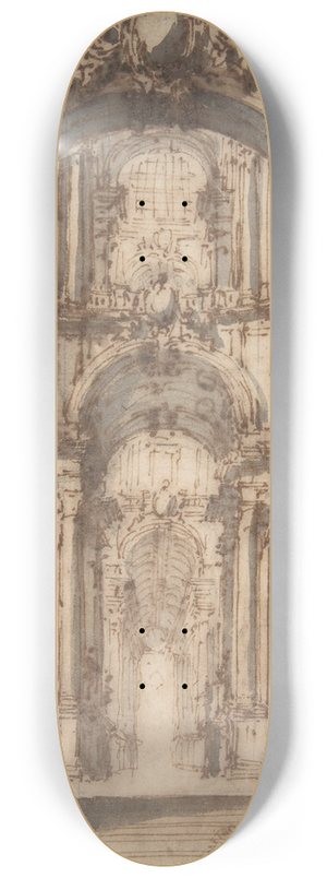 Giovanni Battista Natali III - Design for a Stage Set 8.25 inch art skate deck