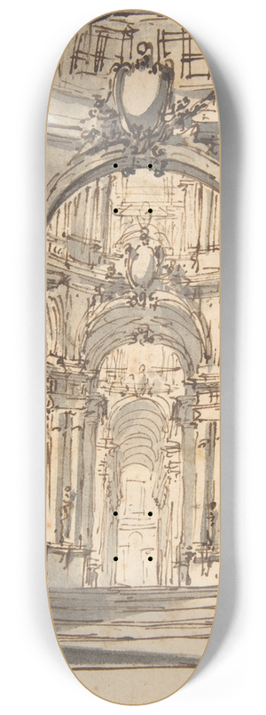 Giovanni Battista Natali III - Design for a Stage Set 8.25 inch art skate deck