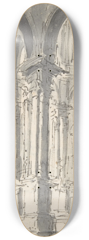 Giovanni Battista Natali III - Design for Stage Set with a Circular Arcade 8.25 inch art skate deck