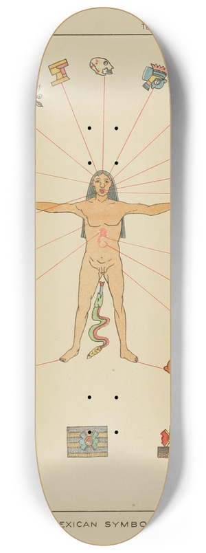 Garrick Mallery - Mexican Symbols 8.25 inch art skate deck