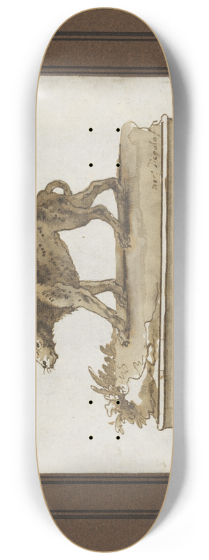 Giovanni Domenico Tiepolo - A Leopard, Moving to the Left (on a Base) 8.25 inch art skate deck