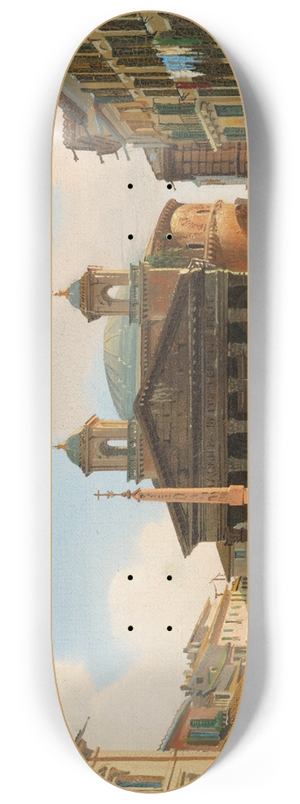 Giuseppe Canella - Vue du Panthon  Rome 8.25 inch art skate deck