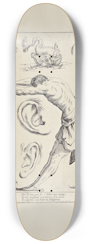 Giuseppe Maria Mitelli - Alfabeto in sogno Pl.05 8.25 inch art skate deck