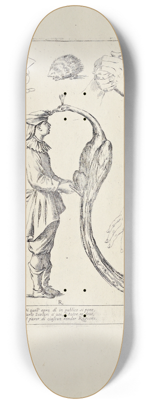 Giuseppe Maria Mitelli - Alfabeto in sogno Pl.18 8.25 inch art skate deck