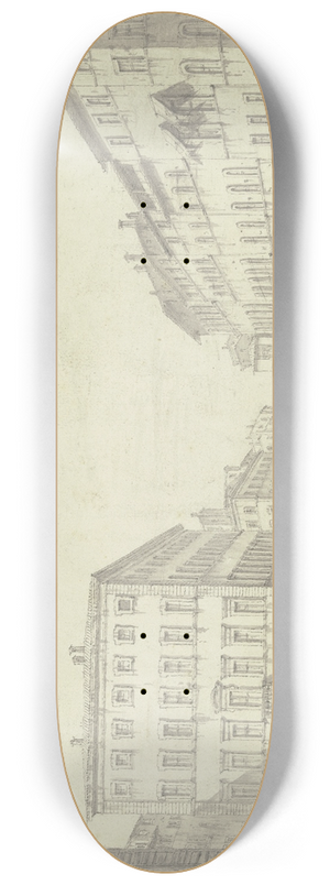 Giuseppe Zocchi - Ansicht eines Platzes mit einem Monument 8.25 inch art skate deck