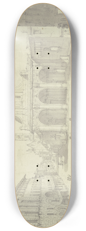Giuseppe Zocchi - Ansicht von S. Marco in Florenz 8.25 inch art skate deck