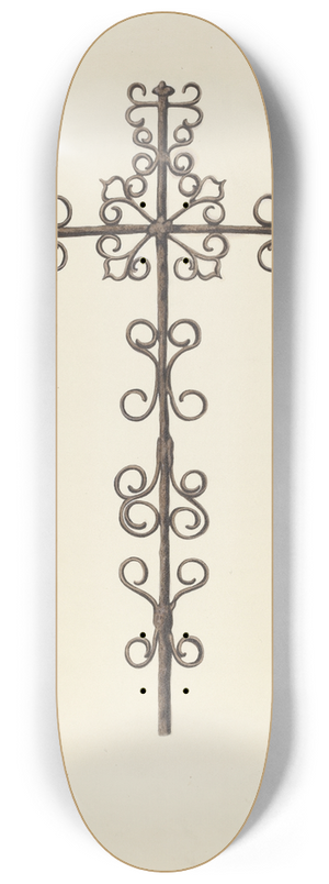 Gordena Jackson - Wrought Iron Cross (Restored) 8.25 inch art skate deck