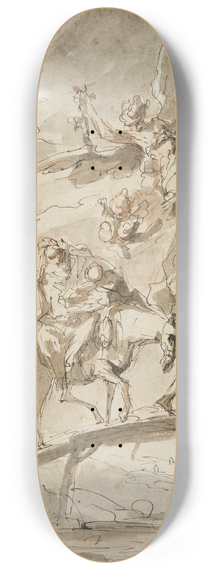 Gaspare Diziani - The Holy Family on the Flight into Egypt 8.25 inch art skate deck
