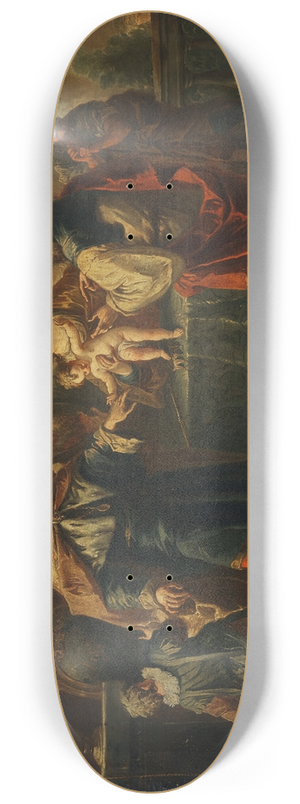 Gaspare Diziani - The infant Moses trampling on the pharaohs crown 8.25 inch art skate deck