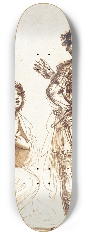Guercino - Cleopatra and Octavian 8.25 inch art skate deck