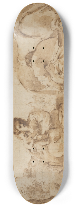 Guercino - The Rest on the Flight into Egypt 8.25 inch art skate deck