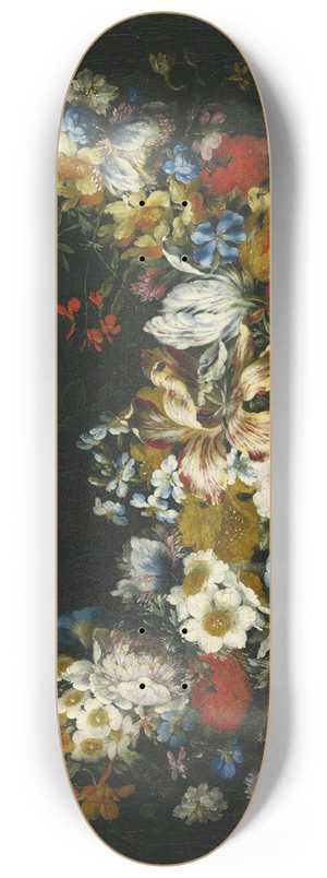 Gaspar Peeter Verbruggen the Elder - A Swag of Flowers 8.25 inch art skate deck