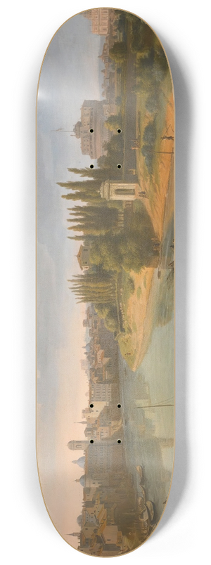 Gaspar Van Wittel - Rome, A View Of The River Tiber At The Porto Della Legna Looking Towards Castel SantAngelo, With Saint PeterS Basilica In The Distance 8.25 inch art skate deck Gaspar Van Wittel - Rome, A View Of The River Tiber At The Porto Della Legna Looking Towards Castel SantAngelo, With Saint PeterS Basilica In The Distance 8.25 inch art skate deck