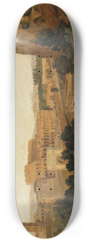 Gustaf Wilhelm Palm - View of Rome with the Colosseum. Study 8.25 inch art skate deck