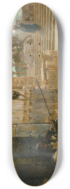 Gustav Bauernfeind - Sentinel At The Entrance ToThe Temple Mount, Jerusalem 8.25 inch art skate deck