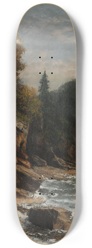 Gustave Courbet - Bords du lac Lman 8.25 inch art skate deck