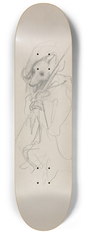 Gustave Dor - Sketch for The Wolf Turned Shepherd (recto) 8.25 inch art skate deck