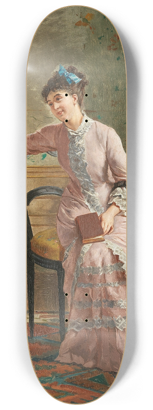 Gustave Lonard de Jonghe - A Cockatoo 8.25 inch art skate deck