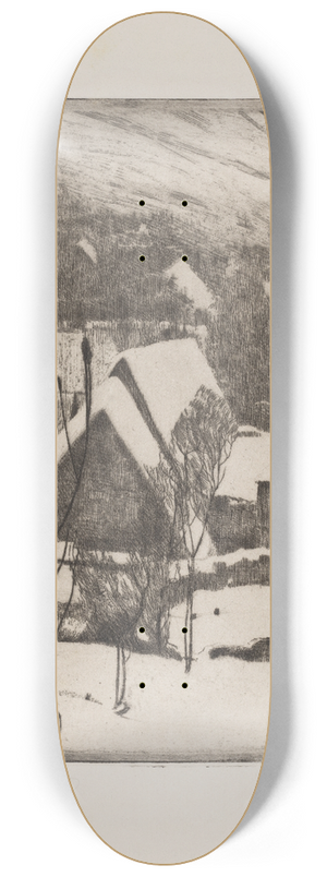 Gustav Kampmann - Dorf im Schnee 8.25 inch art skate deck