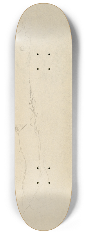 Gustav Klimt - Reclining female nude with her hands behind her head 8.25 inch art skate deck