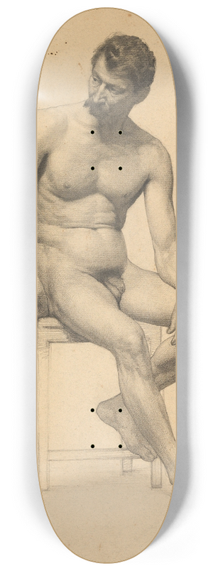 Gustav Klimt - Sitzender mnnlicher Akt 8.25 inch art skate deck