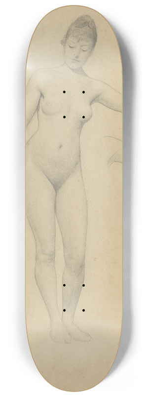 Gustav Klimt - Stehender weiblicher Akt und Armstudie 8.25 inch art skate deck