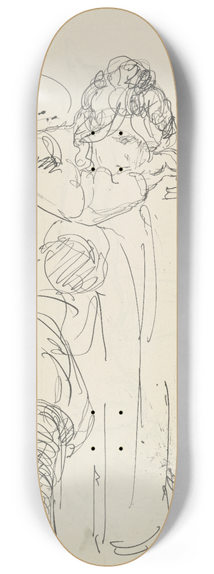 Gustav Schraegle - Brooding woman 8.25 inch art skate deck