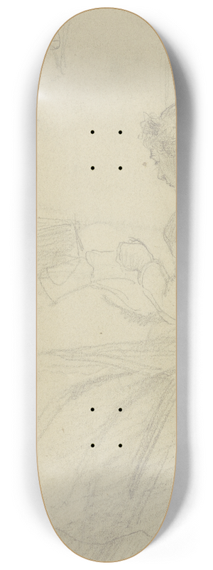 Gustav Schraegle - Sewing woman 8.25 inch art skate deck