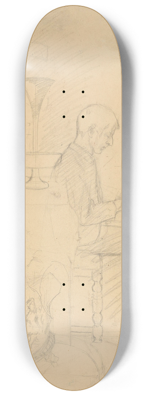 Gustav Wentzel - Forarbeid til I musikktimen 8.25 inch art skate deck