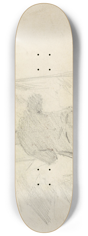 Gustav Wentzel - Painter at Easel, probably Frits Thaulow 8.25 inch art skate deck