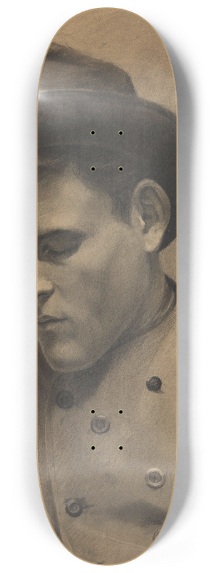 Gustav Wentzel - Young Man with Hat 8.25 inch art skate deck