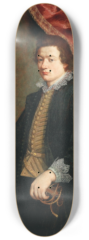 Genoese School - Portrait Of A Gentleman With His Dog 8.25 inch art skate deck Genoese School - Portrait Of A Gentleman With His Dog 8.25 inch art skate deck
