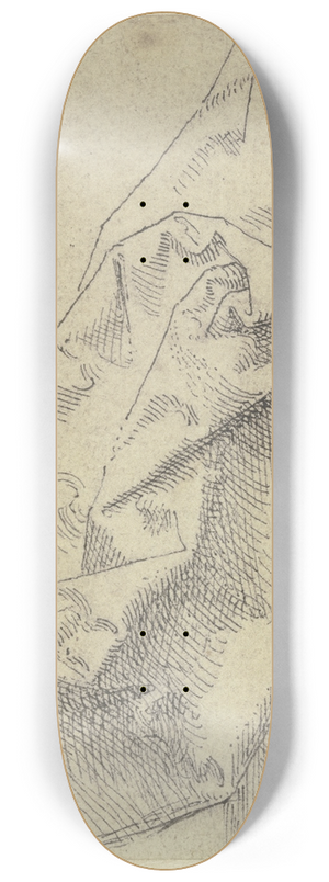 Hans Brosamer - Drapery study 8.25 inch art skate deck