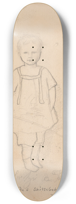 Hans Gude - Guttebarn med lekety 8.25 inch art skate deck