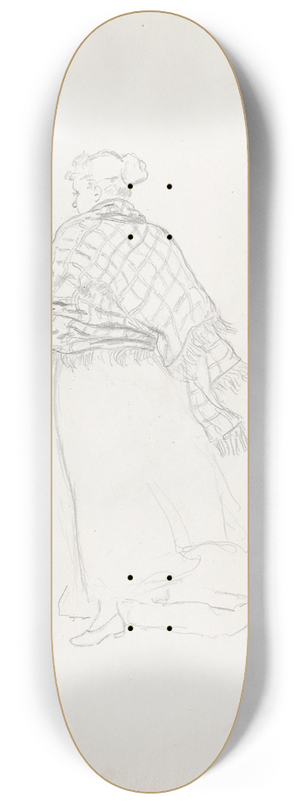 Hans Gude - Ryggvendt kvinnefigur 8.25 inch art skate deck