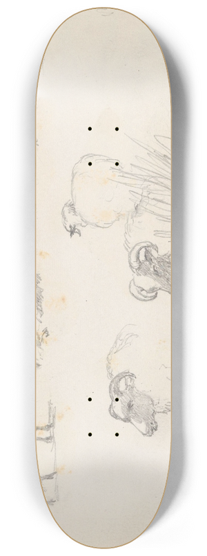 Hans Gude - Studier av sauer 8.25 inch art skate deck