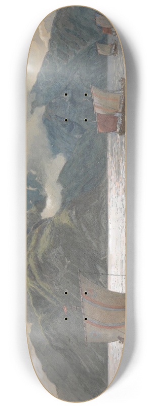 Hans Gude - Viking Ships 8.25 inch art skate deck