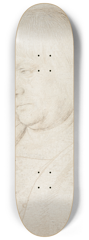 Hans Holbein The Elder - Sinnender Mann mit langem Haar 8.25 inch art skate deck