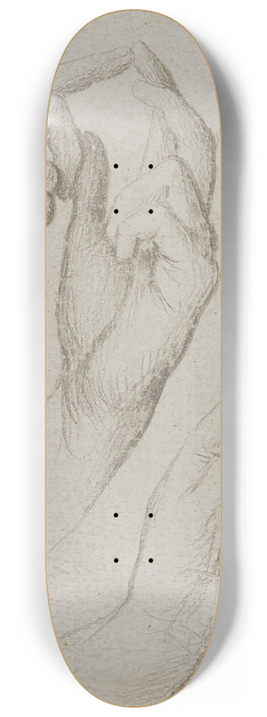 Hans Holbein The Elder - Studienblatt mit drei Hnden 8.25 inch art skate deck