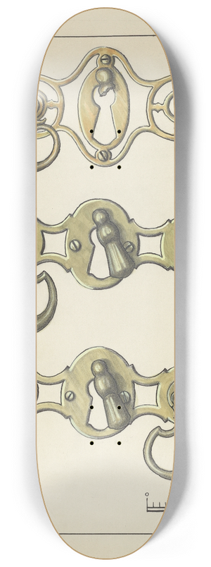 Hans Korsch - Three Door Handles 8.25 inch art skate deck