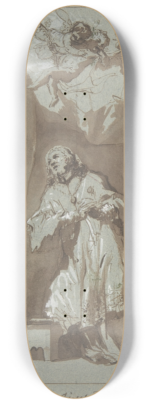 Georg Anton Urlaub - Saint John Nepomuk Praying 8.25 inch art skate deck Georg Anton Urlaub - Saint John Nepomuk Praying 8.25 inch art skate deck