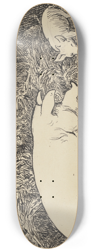 Hans Thoma - Schwein 8.25 inch art skate deck