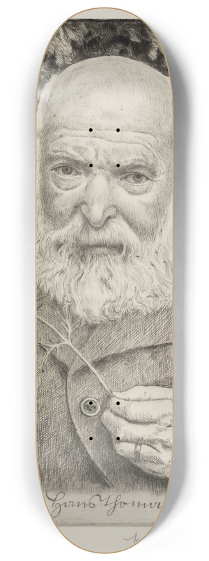 Hans Thoma - Selbstbildnis VI mit Blume 8.25 inch art skate deck