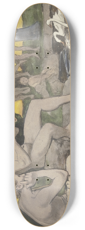 Hans Thoma - The Elysian Fields (Dancing nymphs) 8.25 inch art skate deck