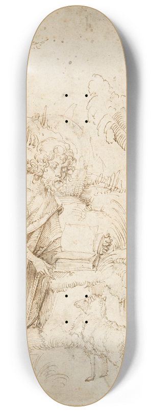 Hans von Kulmbach - Saint John the Baptist in the Wilderness 8.25 inch art skate deck