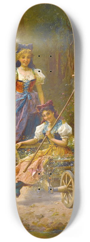 Hans Zatzka - Lustige Fahrt (An amusing ride) 8.25 inch art skate deck