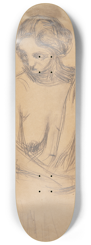 Harald Giersing - Siddende kvindelig model 8.25 inch art skate deck